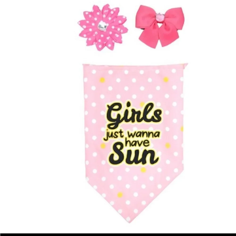 NEW! Dog Accessories Bows, flowers, and scarf